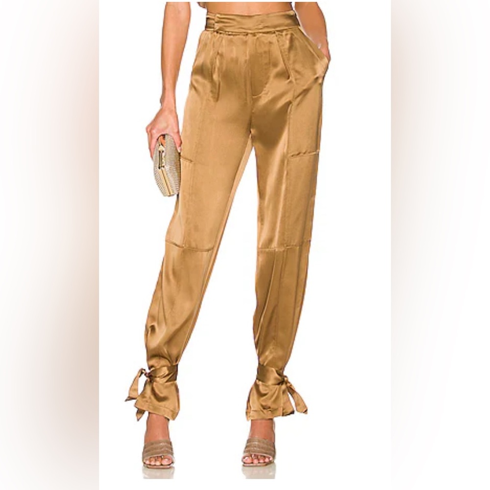 NICHOLAS erato Gold  100% silk ankle Pants size 0